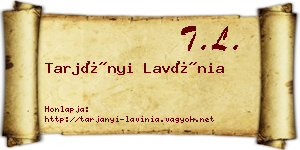 Tarjányi Lavínia névjegykártya